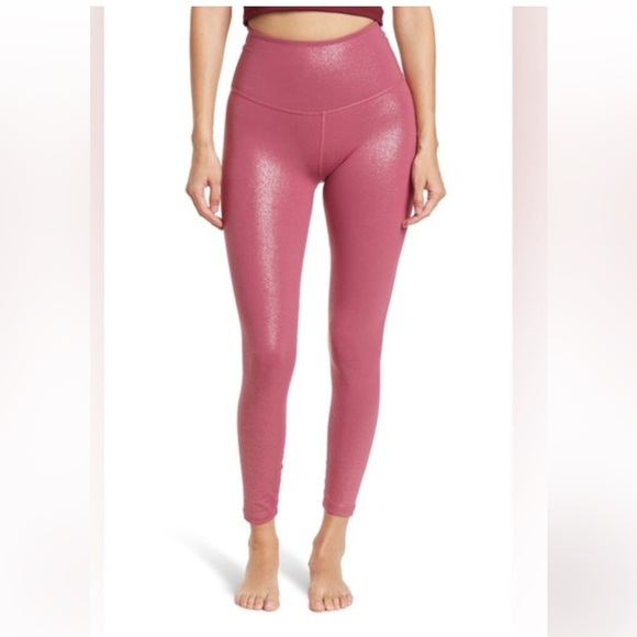 HOT Beyond Yoga Twinkle High Waist 7/8 Leggings Pink Large L